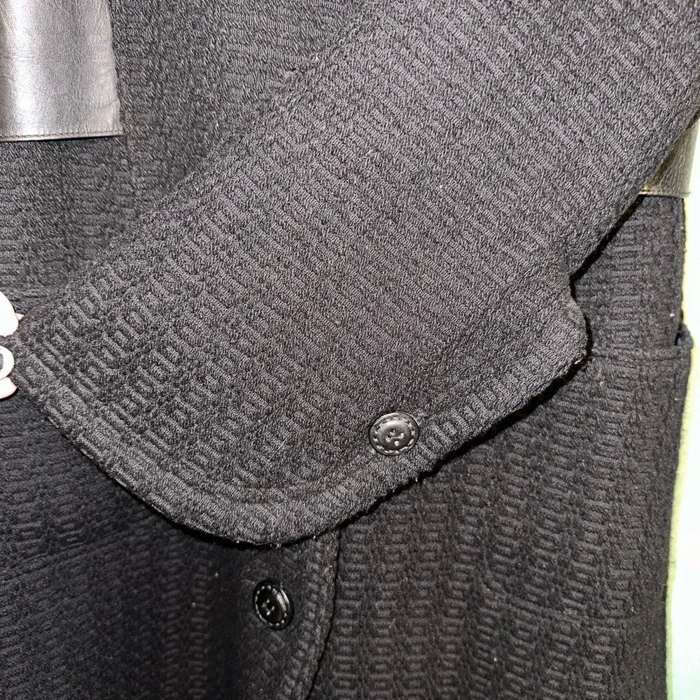 Mackage wool and leather military style coat with bell sleeves - Picture 8 of 15